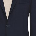 Navy blue stretch wool-cotton structured twill jacket