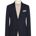 Navy blue stretch wool-cotton structured twill jacket