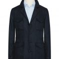 Navy blue linen with micro-effect jacket