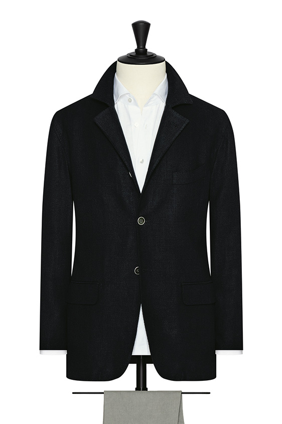 Black 2-ply linen blend jacket