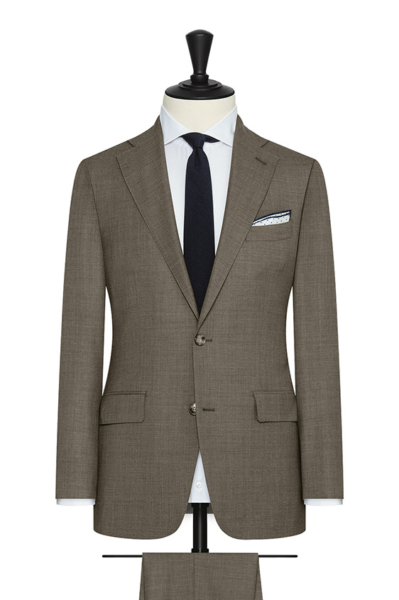 Taupe s130 wool microweave suit