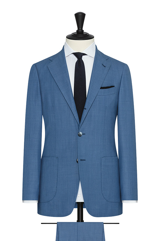 Cobalt blue s130 wool microweave suit