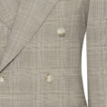 Bone stretch wool-linen with grey glencheck suit