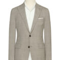 Light sand stretch wool blend with glencheck suit