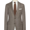 Dark greige s150 wool with light blue check suit