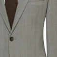 Light grey natural bi-stretch s130 wool solaro herringbone suit