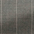 Smoke grey stretch wool blend with white pinstripe suit