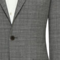 Stone grey 2-ply wool with white micro-check suit