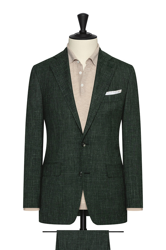Dark green wool-silk-linen suit