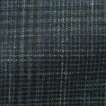 Mixed green wool-silk-linen with blue check suit