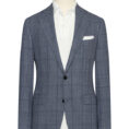 Ice blue high-twist wool tropical with dark blue check suit