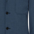 Denim blue stretch cotton blend seersucker suit
