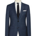 Storm blue stretch wool with micro-structure suit