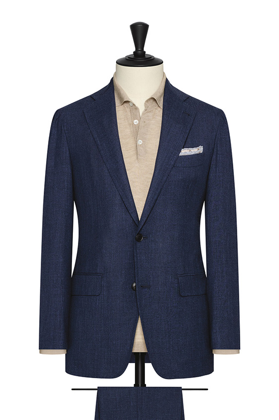 Ink blue wool-silk-linen suit