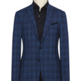 Two blue stretch wool with royal blue check suit