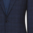 Black-blue 2-ply wool with blue check suit