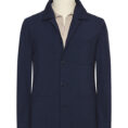 Navy stretch wool blend ripstop suit