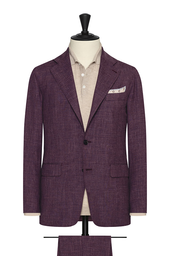 Light aubergine wool-silk-linen suit
