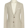 Ivory-sand wool-cashmere houndstooth suit