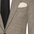 Sand-coffee brown natural stretch wool flannel suit