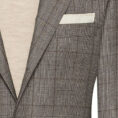 Mixed brown wool suit with tan windowpane