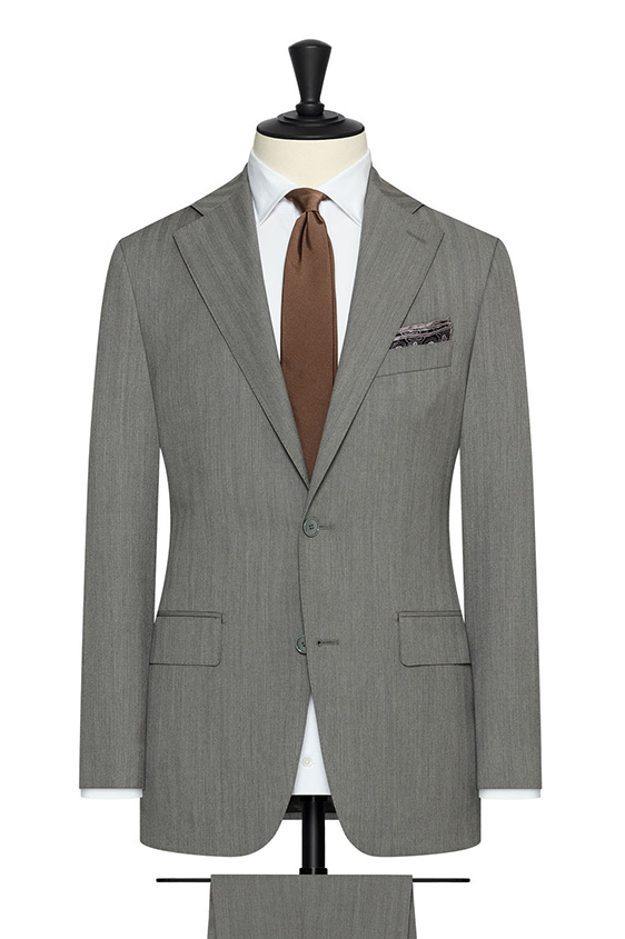 Steel grey natural stretch wool solaro suit