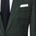 Dark green wool suit with subtle glencheck and windowpane