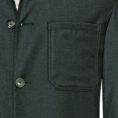 Dark green wool twill suit with brushed look