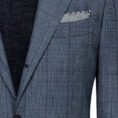Dark slate blue wool glencheck suit with windowpane