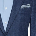 Two tone blue wool-cashmere houndstooth suit