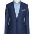 Two tone blue wool-cashmere houndstooth suit