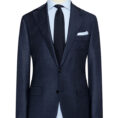 Midnight blue stretch wool suit with micro-effect