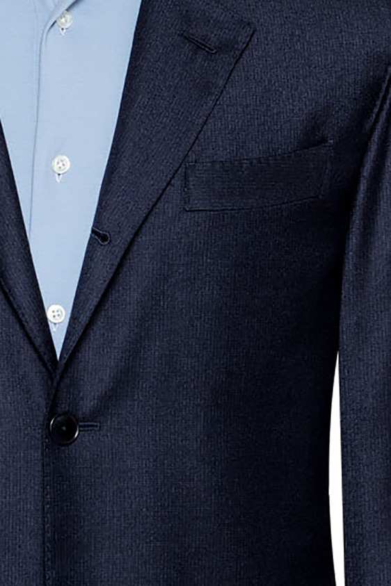 Midnight blue wool suit with brushed look | Icon Custom Suits