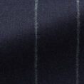 Midnight blue stretch wool suit with chalk stripe