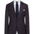 Grape stretch wool suit with micro-effect