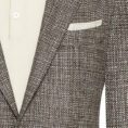 Dark brown-beige wool-silk jacket with micro-effect