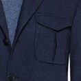 Navy blue stretch faux knit carded jacket