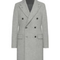 Light grey mélange wool-cashmere overcoat