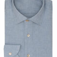 Light blue chambray cotton flannel shirt