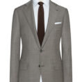 Taupe mélange s130 wool micro-basketweave suit