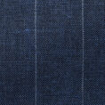 Blue wool-linen plain weave suit with tonal pinstripe