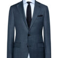 Dark blue s110 wool suit with glencheck