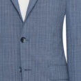 Indigo s100 wool suit with pinstripe
