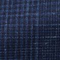 Blue wool-silk-linen with navy glen check