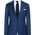 Blue s130 wool fancy weave suit