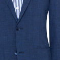 Blue stretch wool-silk-linen plain weave suit