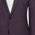 Aubergine-black stretch wool glencheck suit