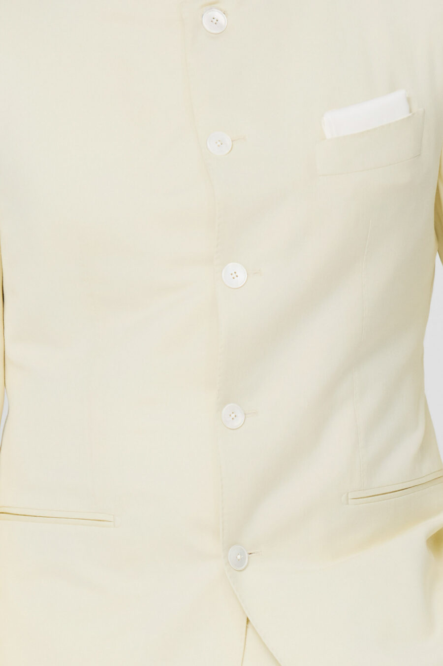 Ivory stretch wool-silk-linen twill