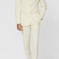 Ivory stretch wool-silk-linen twill