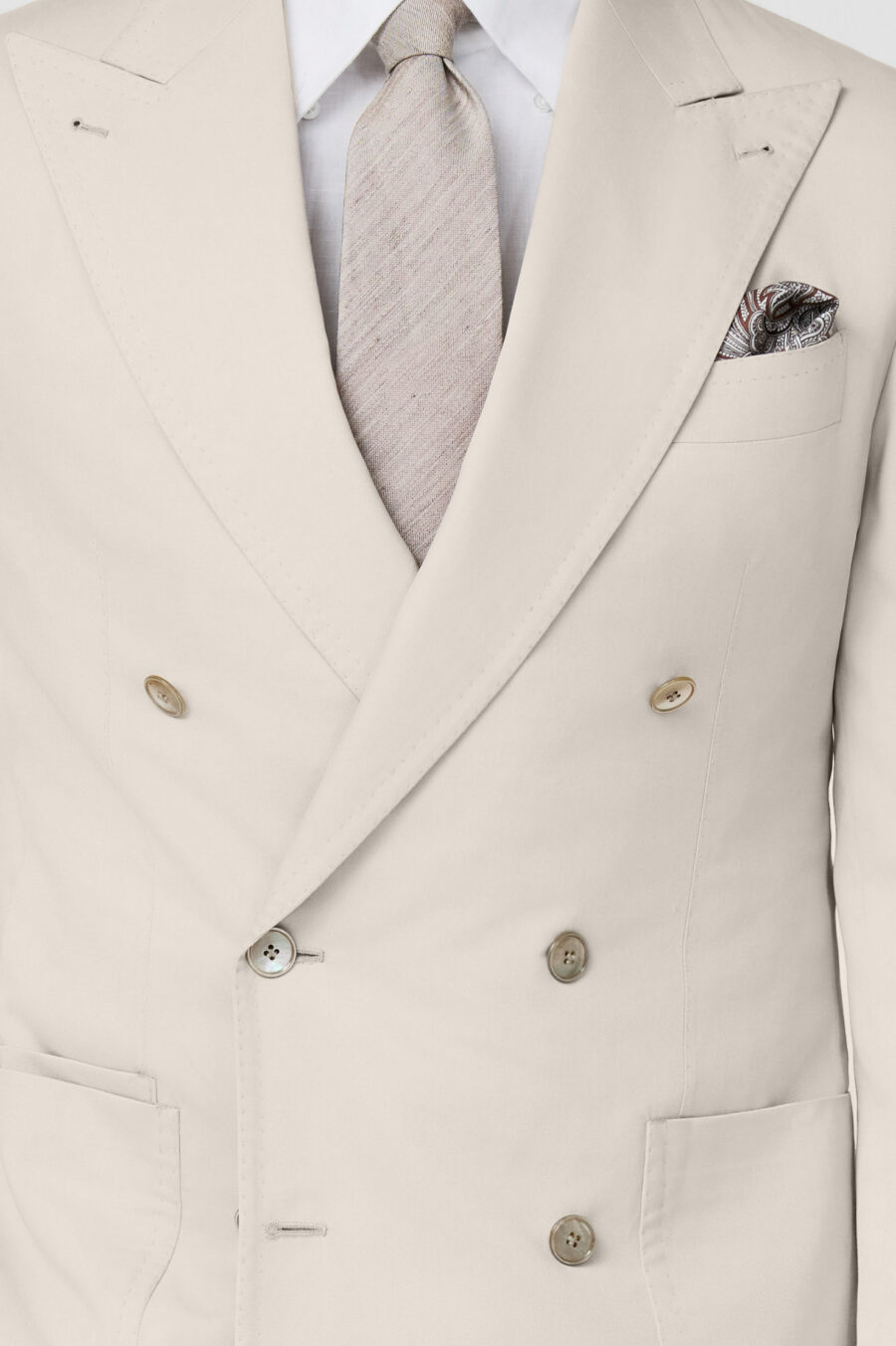 Ecru soft touch silk twill
